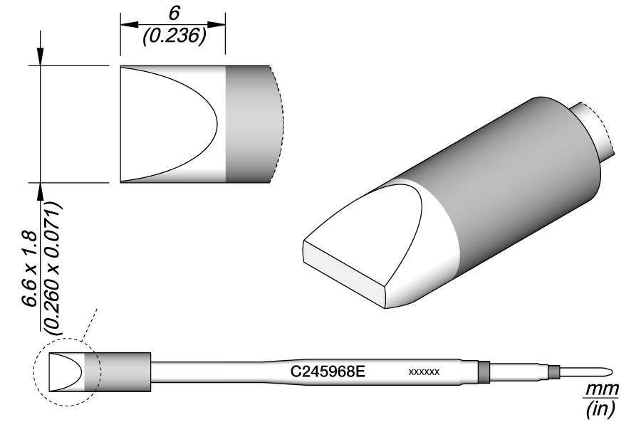 C245968E - Chisel Cartridge 6.6 x 1.8